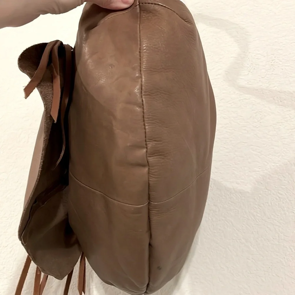 Lucky Brand Women Tote Bag Brown Leather Tassel Fringe Bohemian Coastal Cowgirl